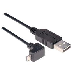 直角型USB线缆，直通A型公头/下出线Micro-B公头，1米的图片