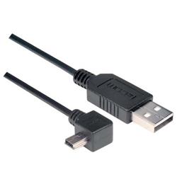 直角型USB线缆，直通A型公头/左出线Mini-B5公头，1米的图片