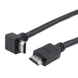 特优型超高速HDMI线缆，支持8K@60Hz与48Gbps，直角型上出线公头（插头）/直通型公头（插头），PVC护套，黑，3米的图片