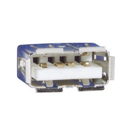 USB A型耦合器线缆，穿壁式母头/A型公头，带地线，0.75米的图片