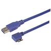 USB 3.0线缆，直通A型/直角右出线Micro-B，1米的图片