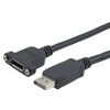 DisplayPort数字线缆组件，支持DisplayPort 2.0规定的16K与HDR，公头/面板安装型母头，PVC护套，黑，2的图片