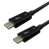 Thunderbolt 雷电3 兼容C型USB线缆组件，C型公头（插头）/C型公头（插头），90W，20Gbps，4K，TPE护套，黑，0.5米的图片