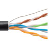 超5类散装以太网线缆，4对24AWG实心，600V PoE，箔屏蔽F-UTP户外级工业CMR-CMX阻燃等级PVC护套，黑，100英尺（30.5米）的图片