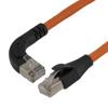 以太网超六类10gig直角弯头线缆组件，F/UTP屏蔽，26AWG，RJ45直头/右弯头，CMX PVC外被，橙色，2.0米的图片