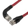 以太网超六类10gig直角弯头线缆组件，F/UTP屏蔽，26AWG，RJ45直头/右弯头，CMX PVC外被，红色，1.0米的图片