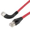 以太网超六类10gig直角弯头线缆组件，F/UTP屏蔽，26AWG，RJ45直头/左弯头，低烟无卤外被，红色，5.0米的图片