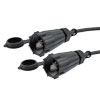 超6类IP68防护等级以太网电缆组件，S/FTP双屏蔽，26AWG，RJ45至RJ45，CMX阻燃级PVC，黑色，带防尘盖，0.5M的图片