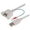 USB A型耦合器线缆，穿壁式母头/A型公头，带地线，0.75米的图片
