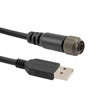 IP67级加固型USB2.0线缆，带防尘帽铝镉表面处理4针Mighty Mouse公头至RJ45公头，28/22AWG，低烟无卤，黑，1.0英尺（0.3米）的图片